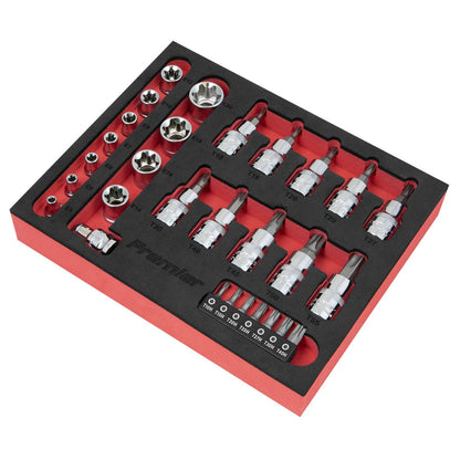 Sealey AK6193 TRX-Star* Socket & Security Bit Set 29pc 1/4"Sq & 3/8"Sq Drive Sealey