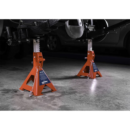 Sealey AAS3000 Auto Rise Ratchet Axle Stands (Pair) 3 Tonne Capacity per Stand Sealey
