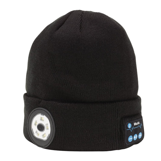 Draper 28346 Smart Wireless Rechargeable Beanie with LED Head Torch and USB Charging Cable Black One Size Draper
