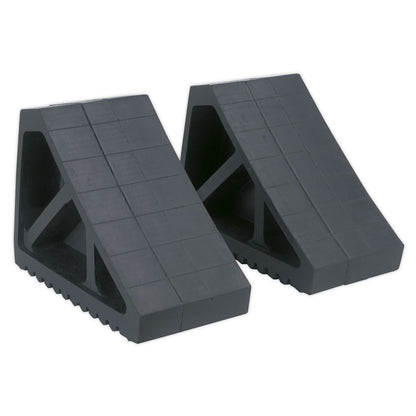 Sealey WC02 Rubber Wheel Chocks - Pair Sealey