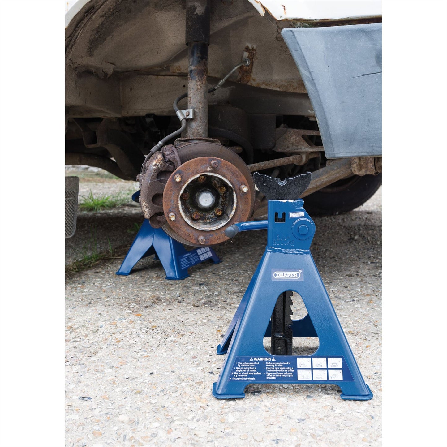 Draper 30883 Ratcheting Axle Stands 6 Tonne Pair Draper