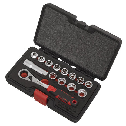 Sealey AK6926 Socket Set 14pc Go-Through Low Profile WallDrive® Metric Sealey