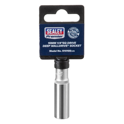 Sealey S1410D WallDrive® Socket 10mm Deep 1/4"Sq Drive Sealey
