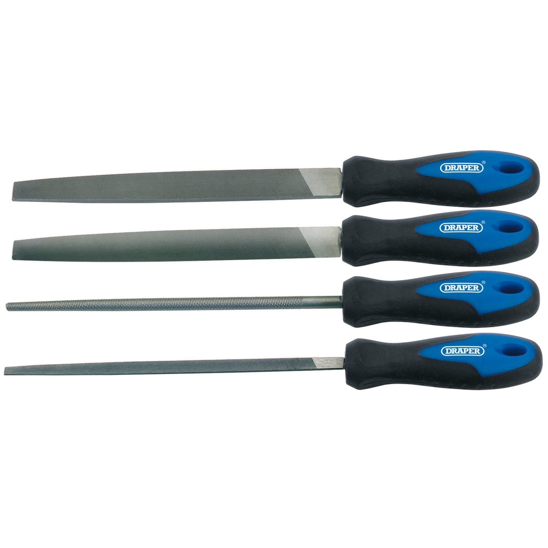 Draper 44962 Soft Grip Engineers File Set 200mm 4 Piece Draper