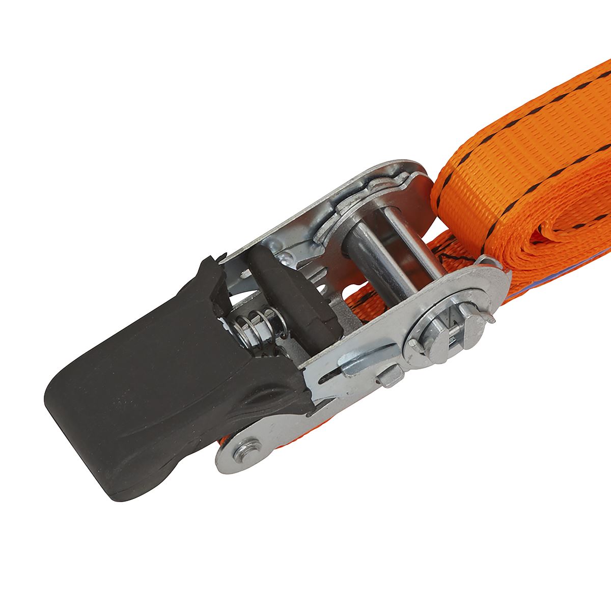 Sealey TD0635E Ratchet Strap 25mm x 5m Polyester Webbing with Corner Protector 600kg Breaking Strength Sealey