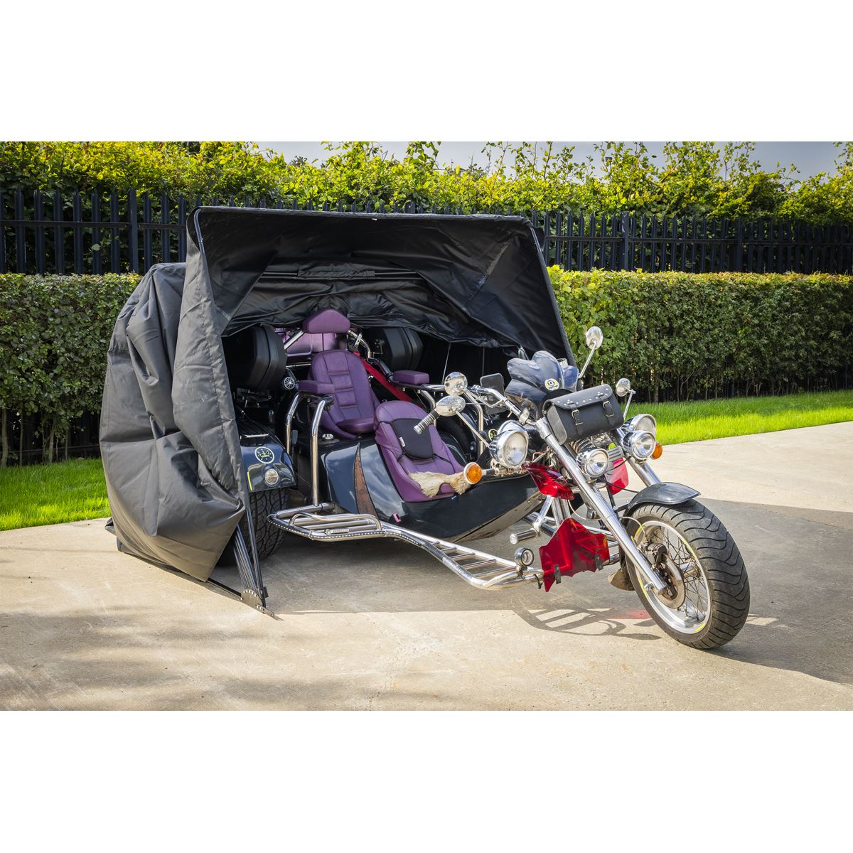 Sealey STSXL Trike/3 Motorcycle Garage Shelter 2100 x 3800 x 1900mm Sealey