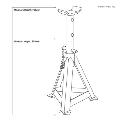 Sealey AS12000 Axle Stands (Pair) 12 Tonne Capacity per Stand Sealey