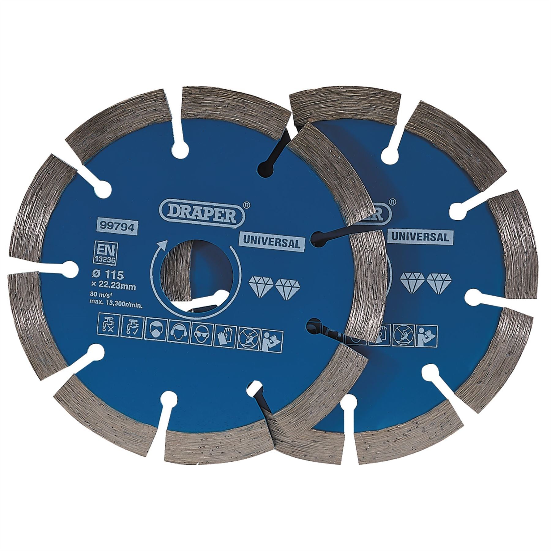 Draper 99794 Segmented Diamond Blade 115mm Pack of 2 Draper