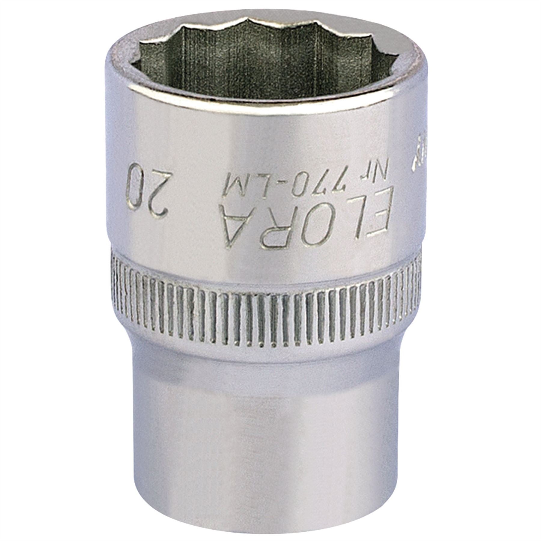 Elora 24658 Bi-Hexagon Socket 1/2" Sq. Dr. 20mm Elora