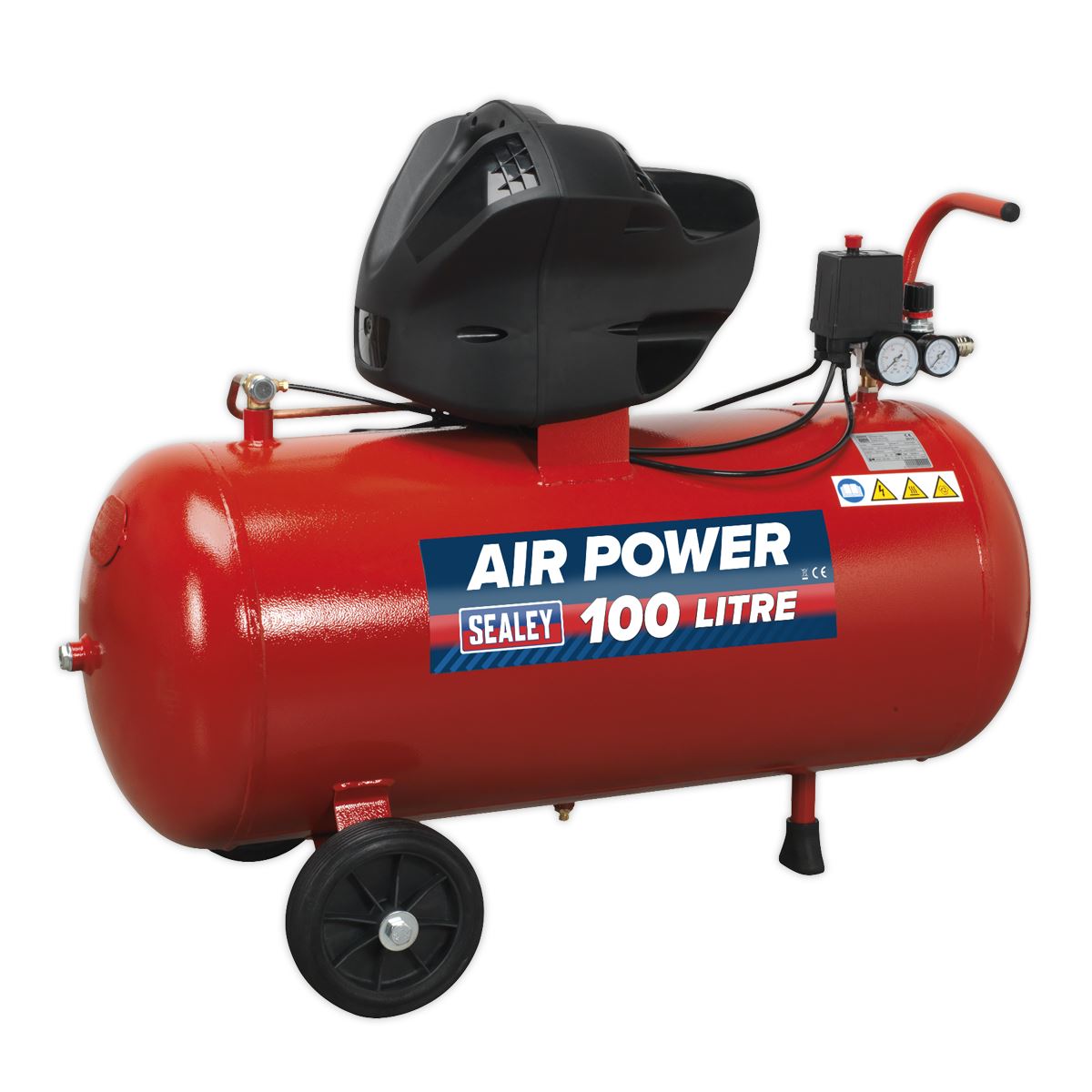 Sealey SAC10030F Air Compressor 100L V-Twin Direct Drive 3hp Oil Free Sealey
