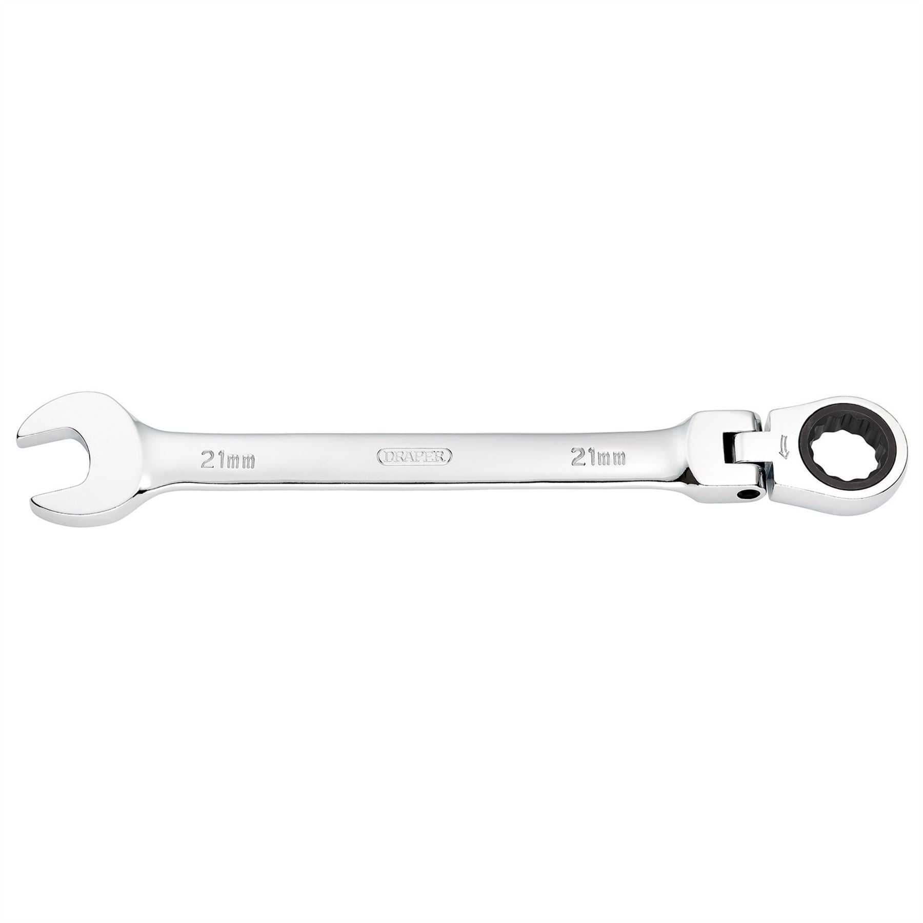 Draper 52022 HI-TORQ® Metric Flexible Head Ratcheting Combination Spanner 21mm Draper