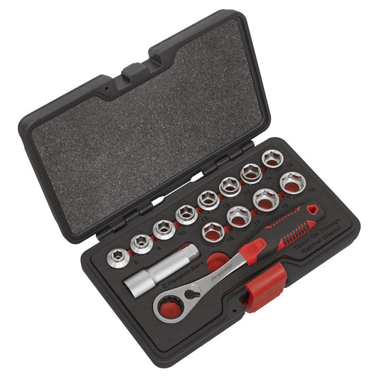 Sealey AK6926 Socket Set 14pc Go-Through Low Profile WallDrive® Metric Sealey