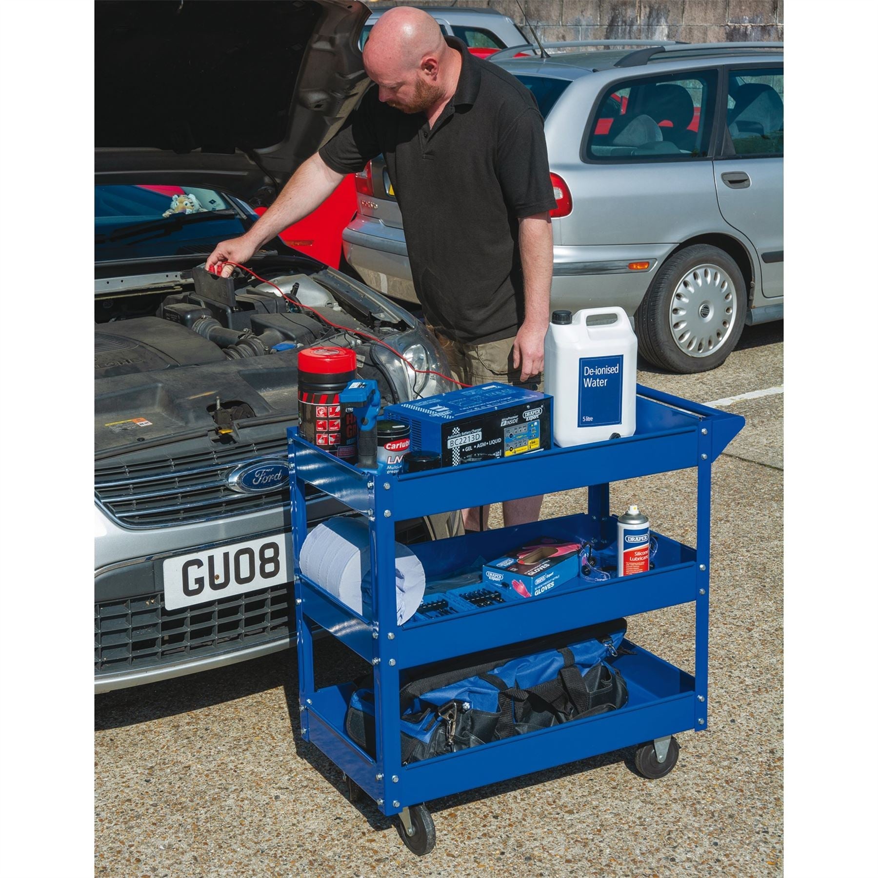 Draper 07630 3 Tier Tool Trolley Draper