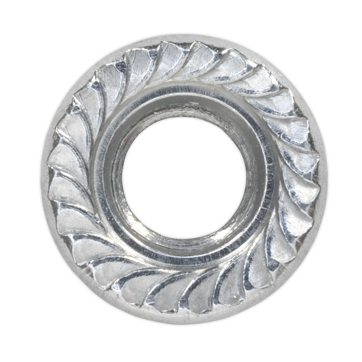 Sealey FN8 Flange Nut Serrated M8 Zinc Pack of 100 Sealey