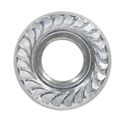 Sealey FN8 Flange Nut Serrated M8 Zinc Pack of 100 Sealey