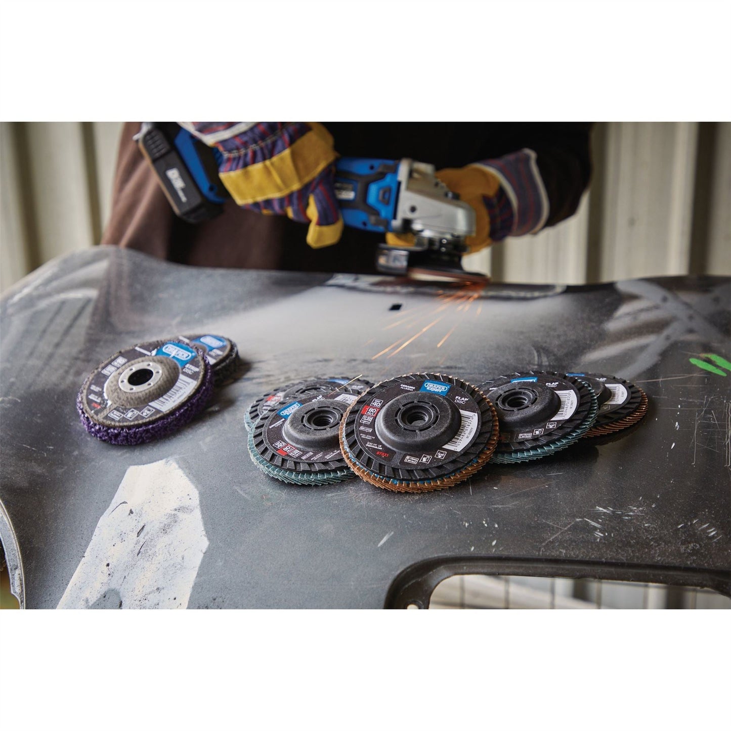 Draper 37607 Polycarbide Strip Disc 115mm 22.23mm 180 Grit Black Draper