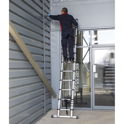 Sealey ATL11 Aluminium Telescopic Ladder 11-Tread EN 131 Sealey