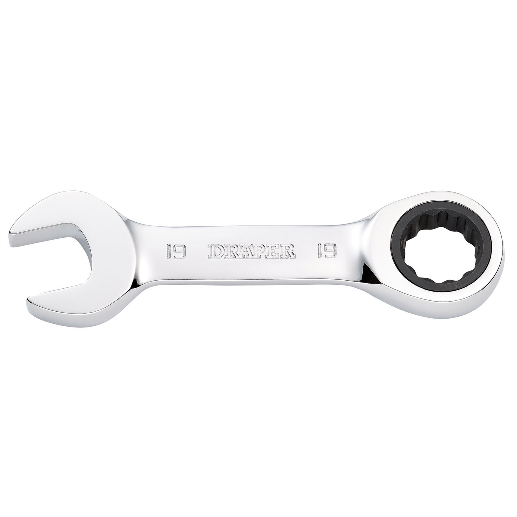 Draper 27930 HI-TORQ® Metric Stubby Ratchet Combination Spanner 19mm Draper