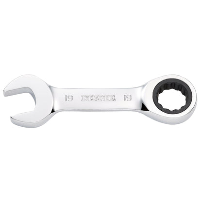 Draper 27930 HI-TORQ® Metric Stubby Ratchet Combination Spanner 19mm Draper