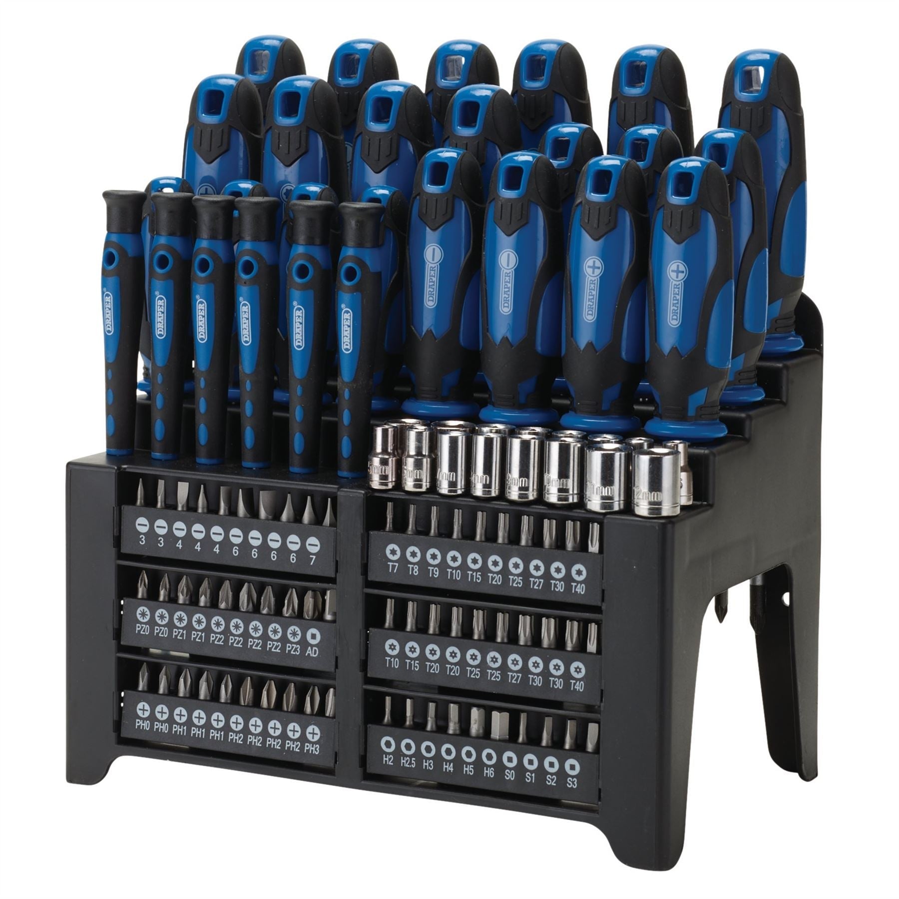 Draper 28001 Screwdriver and Bit Set Blue 103 Piece Draper