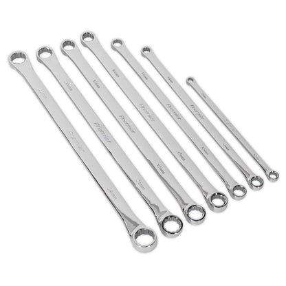 Sealey AK6311 Double End Ring Spanner Set 7pc Extra-Long Metric Sealey