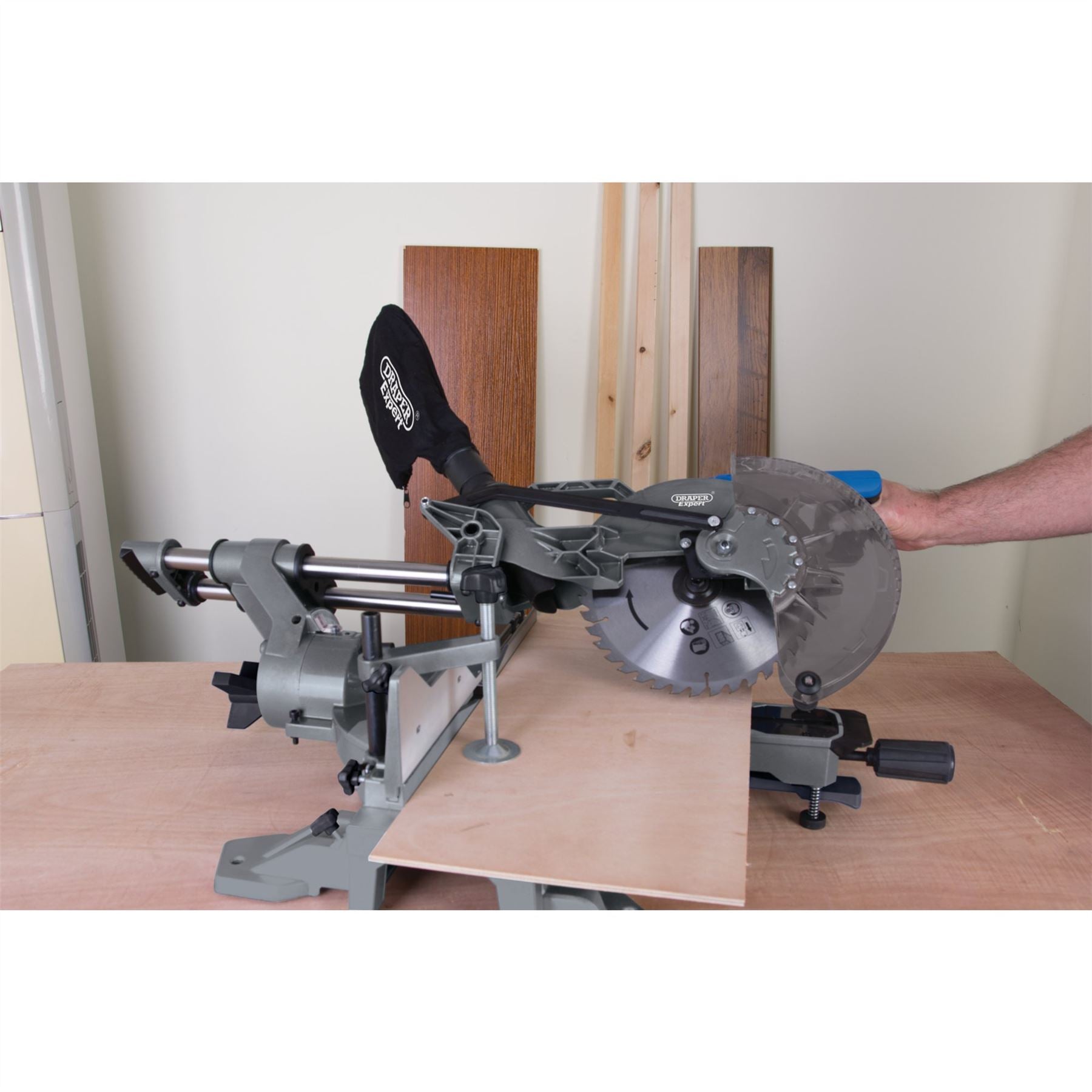 Draper 79899 Double Bevel Sliding Compound Mitre Saw 255mm 2000W Draper