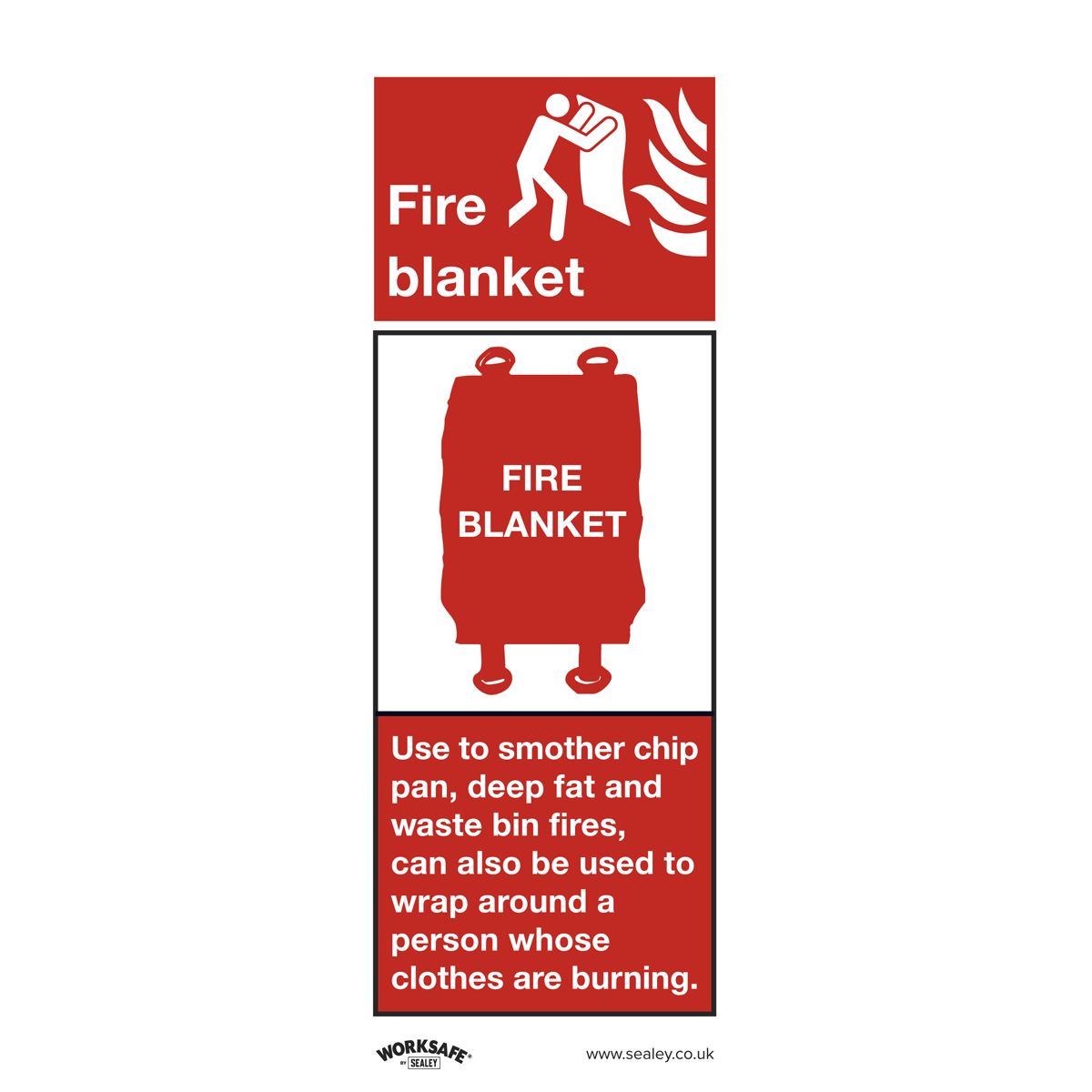 Sealey SS53P10 Safe Conditions Safety Sign - Fire Blanket - Rigid Plastic - Pack of 10 Sealey