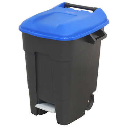 Sealey BM100PB Refuse/Wheelie Bin with Foot Pedal 100L - Blue Sealey