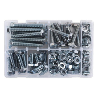 Sealey AB052SNW Setscrew Nut & Washer Assortment 150pc High Tensile M10 Metric Sealey