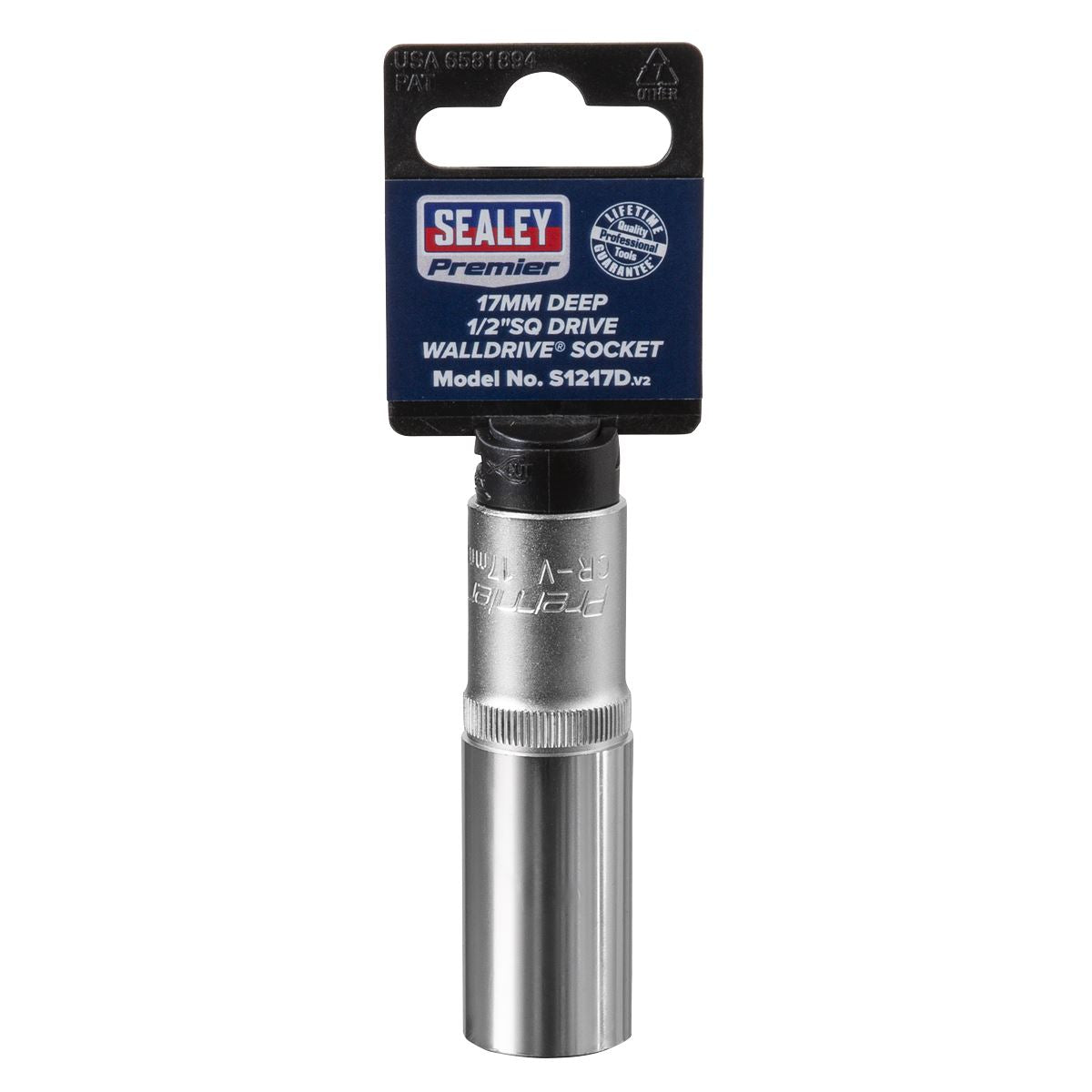 Sealey S1217D WallDrive® Socket 17mm Deep 1/2"Sq Drive Sealey