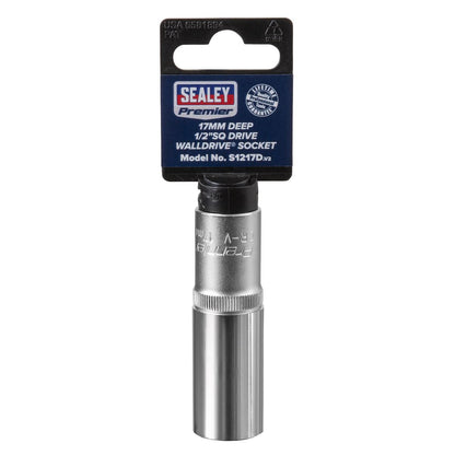 Sealey S1217D WallDrive® Socket 17mm Deep 1/2"Sq Drive Sealey