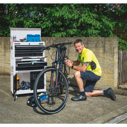 Draper 19576 Combined Roller Cabinet and Tool Chest 6 Drawer 24" White Draper