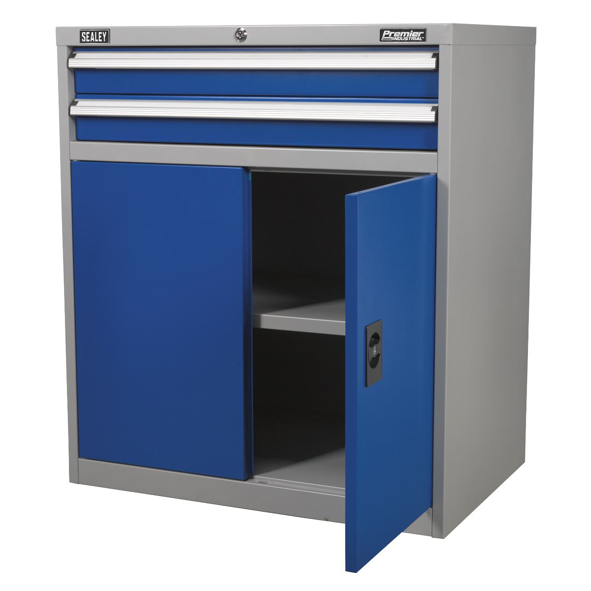 Sealey API8810 Industrial Cabinet 2 Drawer & 1 Shelf Double Locker Sealey