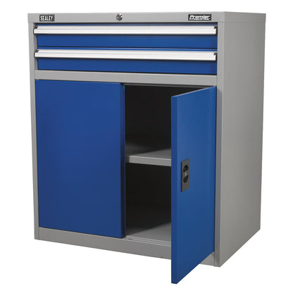 Sealey API8810 Industrial Cabinet 2 Drawer & 1 Shelf Double Locker Sealey
