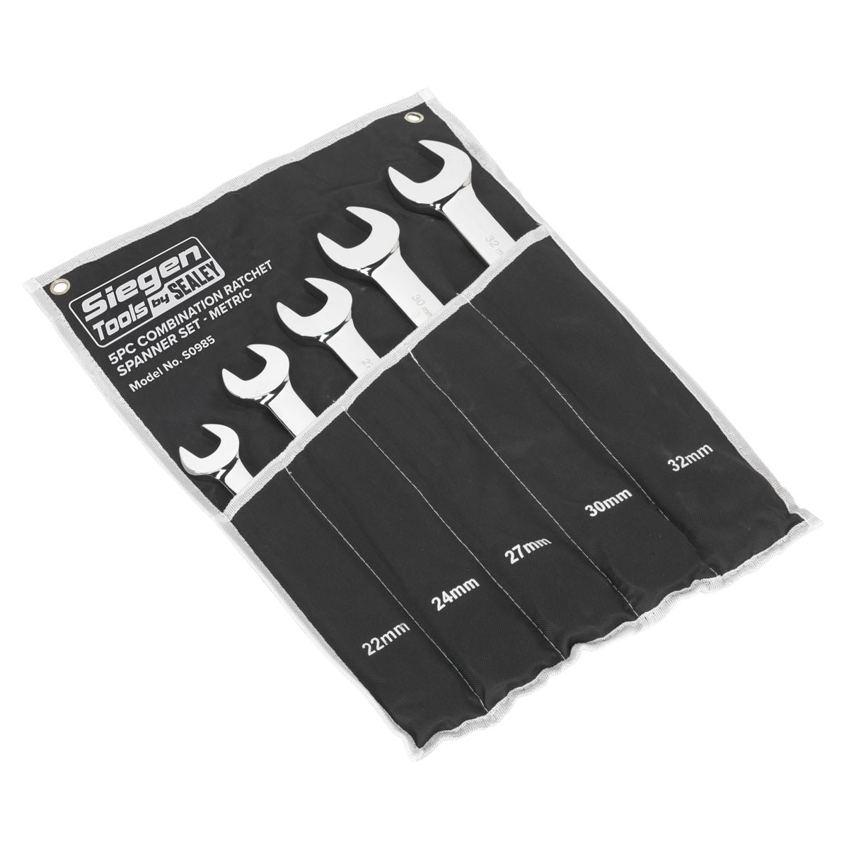 Siegen S0985 Combination Ratchet Spanner Set 5pc Metric Siegen