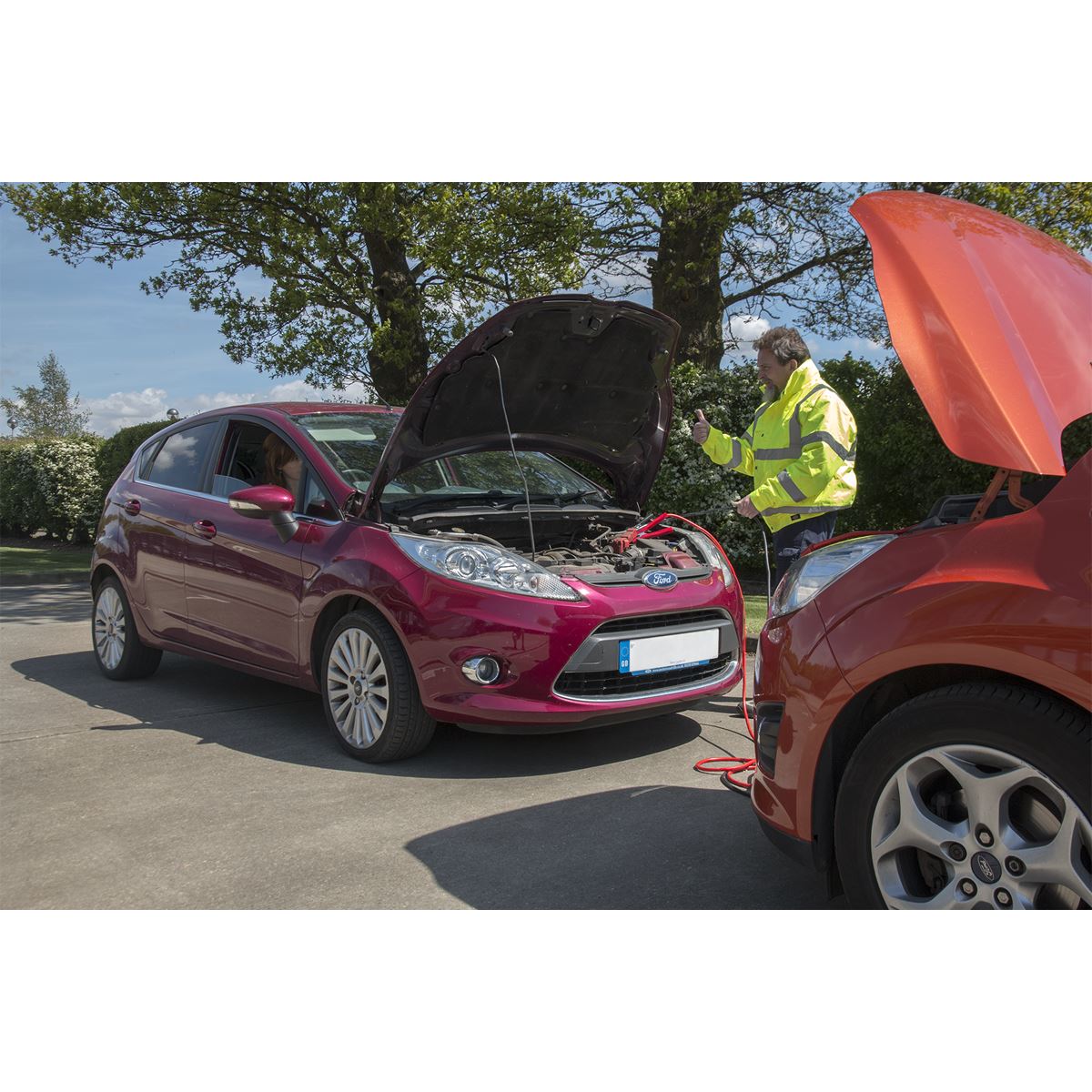 Sealey PROJ/12/24 Booster Cables 7m 450A 25mm² with 12/24V Electronics Protection Sealey