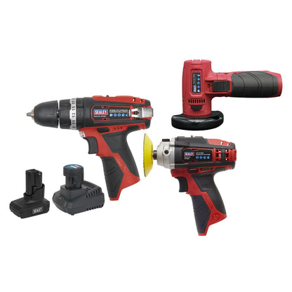Sealey CP1200COMBO7 3 x 12V SV12 Series Cordless Power Tool Combo Kit Sealey