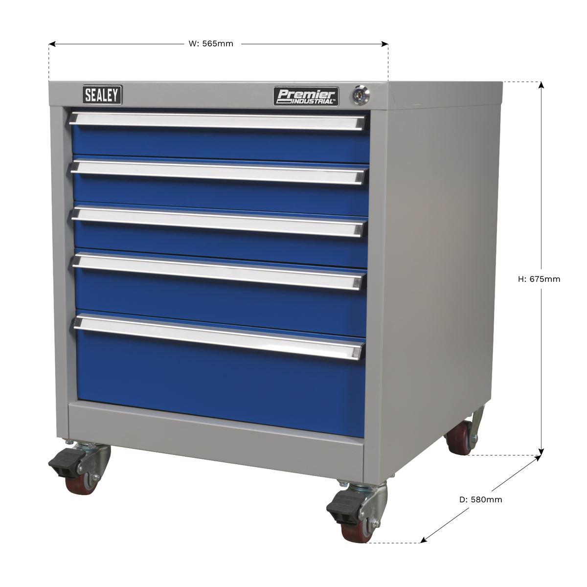 Sealey API5657B Mobile Industrial Cabinet 5 Drawer Sealey