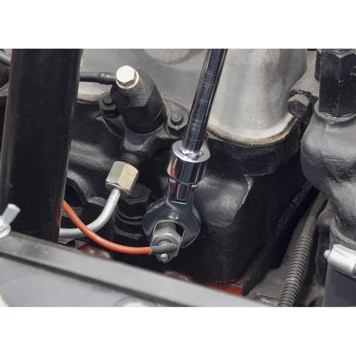 Siegen S01043 Flexible Crow's Foot Open-End Spanner Set 10pc 3/8"Sq Drive Metric Siegen