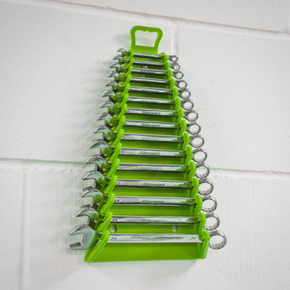 Sealey WR09HV Reverse Spanner Rack Capacity 15 Spanners Hi-Vis Green Sealey