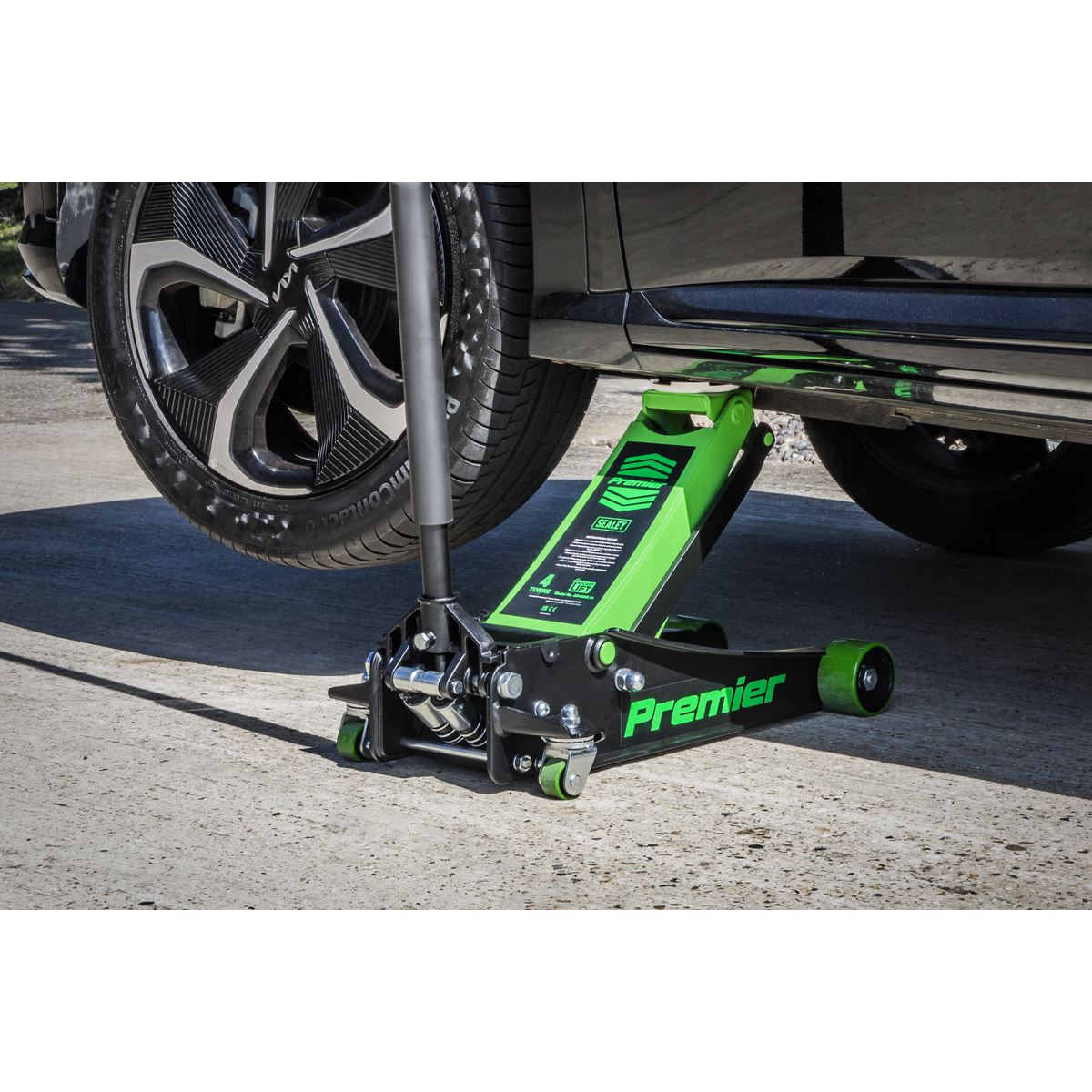 Sealey 4040AG Premier Low Profile Trolley Jack with Rocket Lift 4 Tonne - Green Sealey