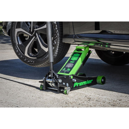 Sealey 4040AG Premier Low Profile Trolley Jack with Rocket Lift 4 Tonne - Green Sealey