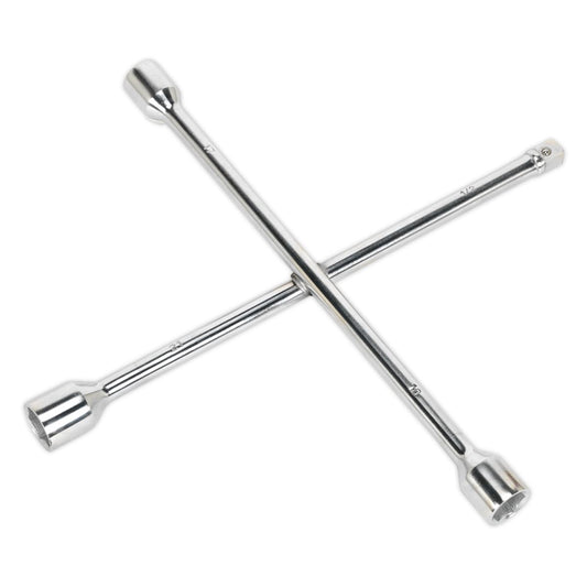 Sealey AK2093 Wheel Brace 4-Way 1/2"Sq Drive + 17 19 21mm Sealey