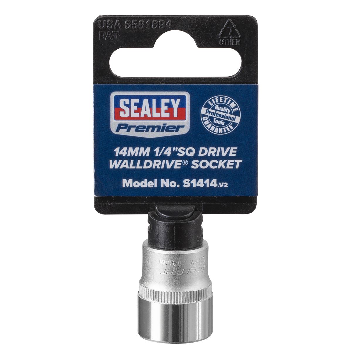 Sealey S1414 WallDrive® Socket 14mm 1/4"Sq Drive Sealey