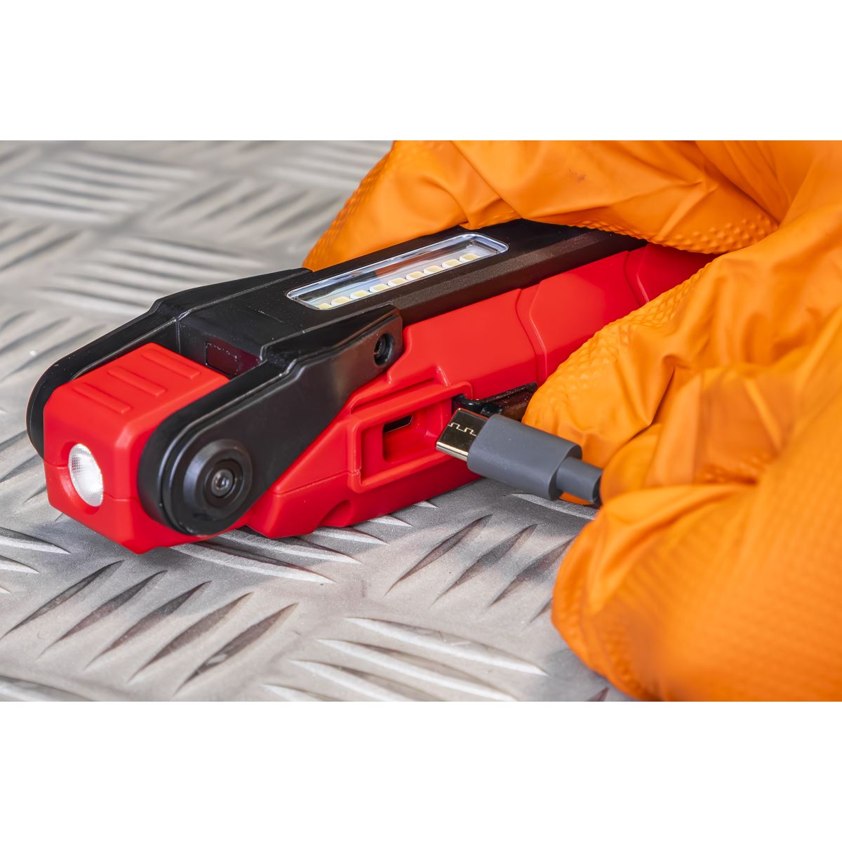 Sealey LED3605R Rechargeable 360° Inspection Light 10W & 2 x 4W SMD LED Red Sealey