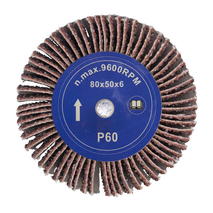 Sealey FW805060 Abrasive Flap Wheel Ø80 x 50mm 60Grit Ø6mm Shaft Sealey