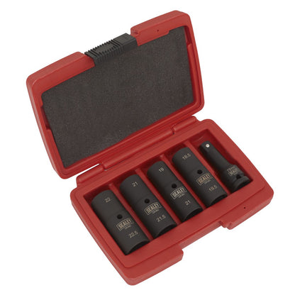 Sealey SX1820 Impact Socket Set 1/2"Sq Drive 77mm Double Ended 18.5 x 22.5mm - 5pc Sealey
