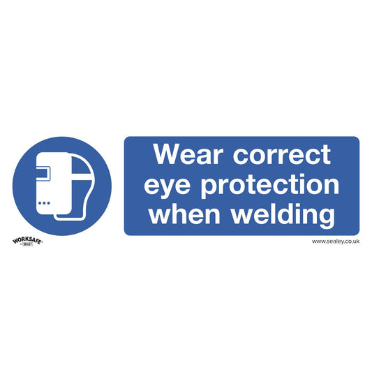 Sealey SS54V1 Mandatory Safety Sign - Wear Eye Protection When Welding - Self-Adhesive Vinyl Sealey