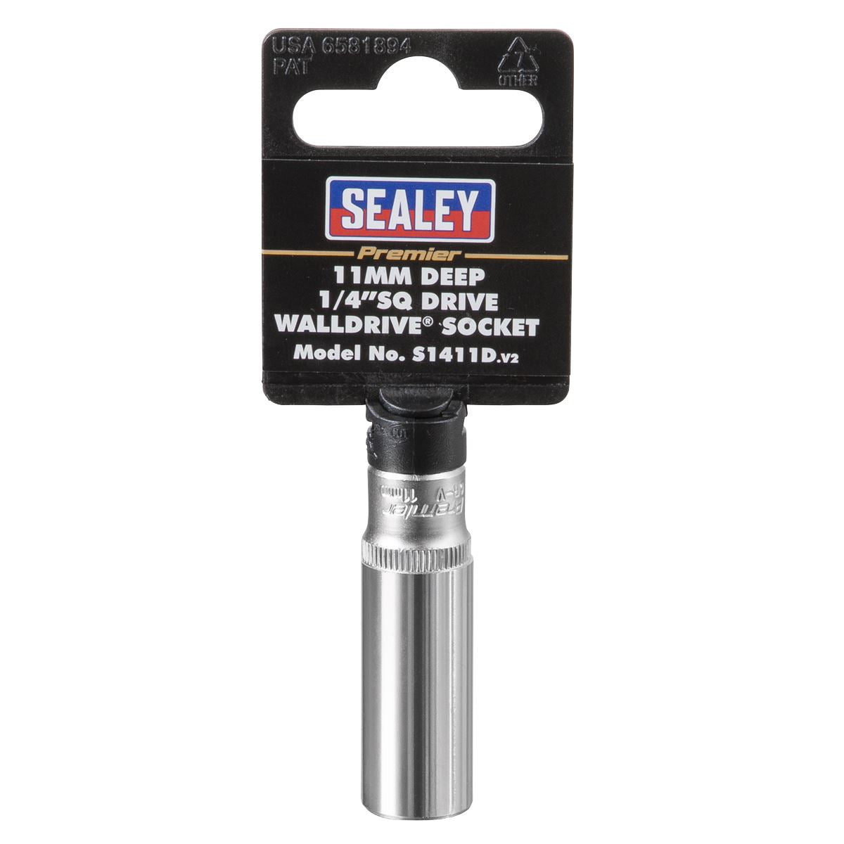 Sealey S1411D WallDrive® Socket 11mm Deep 1/4"Sq Drive Sealey