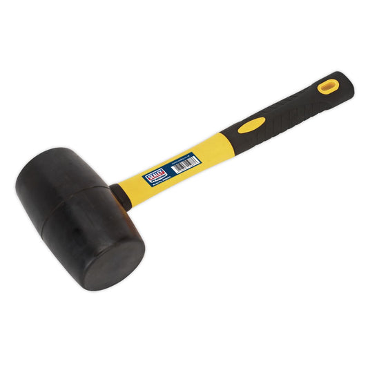 Sealey RMB200 Rubber Mallet 2lb with Fibreglass Shaft Sealey